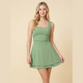 Sola ruched mini dress green