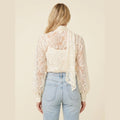 Soleil | Women's Shirt Elegant Lace, Long Sleeve V Neck