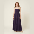 Soleil boho summer dress dark purple