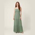 Soleil boho summer dress green