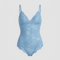Svelte full lace bodysuit powder blue