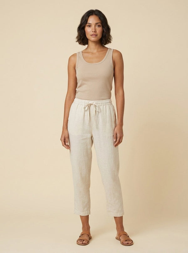 Talia Capri Pants | Linen, Loose Fit, Cropped Tapered