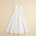 Talia | Midi Dress Tailored A-Line, Square Neck, Formal Style