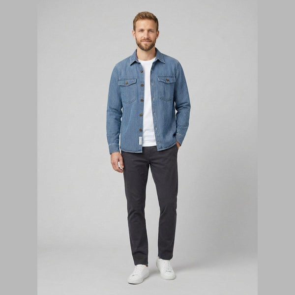 Theodore | Vintage Denim Shirt Striped, Cotton Blend, Relaxed Fit
