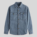 Theodore | Vintage Denim Shirt Striped, Cotton Blend, Relaxed Fit