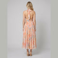 Thirza | Halter Dress Silk-Blend Chiffon, Unique Artwork Print - Wedding Guest & Cocktail Dress