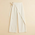 Tina | Asymmetrical Pants Tie Front, Straight Leg