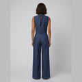 Tina | Blouse Pants Set Cotton Blend, Regular Fit, Tie-Neck Detail