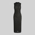 Tulum open-knit cover-up dress black