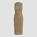 Tulum open-knit cover-up dress camel