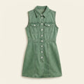 Vera | Denim Mini Dress Premium Denim, Sleeveless, Vintage Green
