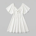 Vera | Women's Dress V Neck Mini, Bow Tie Detail