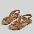 Vittoria Ibiza boho sandals brown - front