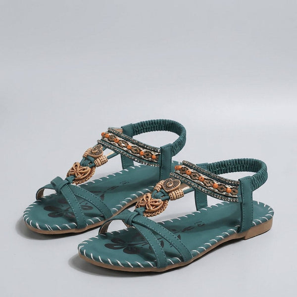 Vittoria Ibiza boho sandals green - front