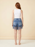 Vivid | Denim Culottes High-Waisted, Tassel Detail, Ankle-Length