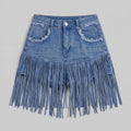 Vivid | Denim Culottes High-Waisted, Tassel Detail, Ankle-Length