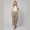 Wander | Wide Leg Pants Women  Cotton-Linen Blend, Sculpted Harem-Cut