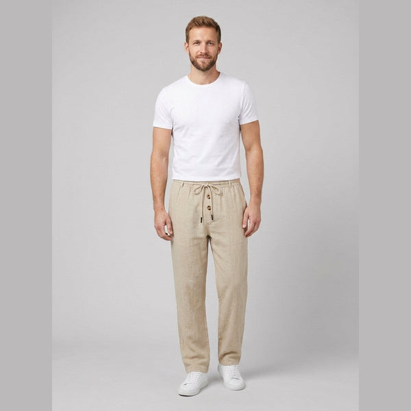 Wanderlust | Linen Pants Textured Wide-Leg Design, Comfortable Drawstring Waist
