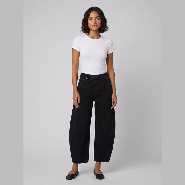 Waverly black barrel-leg palazzo pants