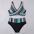Wavy bikini set blue tribal