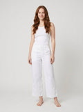 Wexford white linen wide-leg pants front