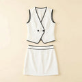 Wina | Women's Suit Double-Breasted Vest, Mini Skirt, Crepe Blend