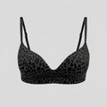 Zest black leopard wireless push up bra front flat lay